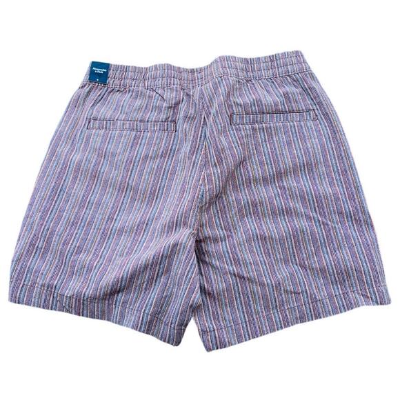 🌈 NEW Abercrombie & Fitch Striped Casual Shorts Size Small Y2K Cottagecore - Picture 2 of 4